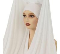 Shein 1 pieza Hijab de jersey instantáneo 3 en 1, con clips magnéticos incorporados y gorra interior, sin necesidad de alfileres, ajuste antideslizante, uso