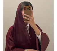 Shein 1 pieza Hijab de mujer de gasa suave con adorno de perlas falsas en unicolor, adecuado para uso diario y conservador para abayas