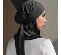 Shein 1 pieza Hijab para mujeres de un solo color, pasamontaña con cordón, elástico, transpirable y cómodo, pañuelo versátil para el uso diario, deportes, y