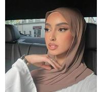 Shein 1 pieza Hiyab de mujer de jersey suave de gasa con adornos de perlas falsas, pañuelo de mujer apto para uso diario, diadema para abaya de mujer, velo