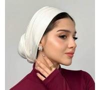 Shein 1 pieza Hiyab de unicolor clásico instantáneo para mujer, 3 métodos de uso diferentes, versátil y práctico pañuelo de cabeza elástico, tela de modal s