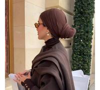 Shein 1 pieza Hiyab fácil para mujer, hiyab clásico instantáneo de unicolor, 3 métodos de uso diferentes, pañuelo de cabeza elástico versátil y práctico, te