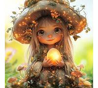 Shein 1 pieza Huevo de hada de champiñón mágico luminoso en 2D plano - Letrero de jardín acrílico plano en 2D, decoración exterior de Pascua para el césped