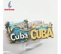 Shein 1 pieza Imán de nevera 3D en relieve con escena costera de La Habana, colección de recuerdos de viajes por el mundo, adecuado para decoración del hoga