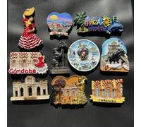 Shein 1 pieza Imán de nevera decorativo hecho a mano con pintura 3D de un hito emblemático español, souvenir, artesanía y accesorio para notas