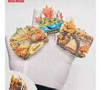 Shein 1 pieza Imán de nevera en relieve 3D, recuerdo del paisaje de Montreal y Quebec City, regalo de recuerdo de viaje, decoración del hogar creativa, deco