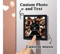 Shein 1 pieza Imán de nevera personalizado con álbum de música, accesorio de decoración del hogar y para amantes de la música, reproduce canción personaliza