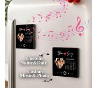 Shein 1 pieza Imán personalizado de álbum de música para refrigerador, imán personalizable para refrigerador, imán de álbum de fotos personalizable para ref