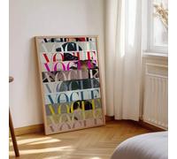 Shein 1 pieza Impresión de tipografía de portada de revista de moda sin marco - Arte de pared de alta moda, decoración moderna para dormitorio de adolescent