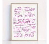 Shein 1 pieza Impresión en lienzo de afirmaciones diarias inspiradoras - Arte de pared con citas positivas y de amor propio para una mentalidad vibrante y p