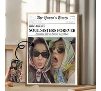 Shein 1 pieza Impresión personalizada de periódico, porque es una impresión icónica de periódico, regalo para el mejor amigo, arte de pared de personalizado