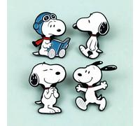 Shein 1 pieza Insignia clásica de imagen dinámica de Snoopy, se puede colocar en sudaderas con capucha, bolsas de lona, sombreros, artículos de papelería y