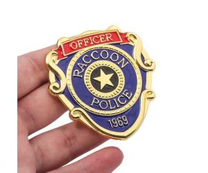 Shein 1 pieza Insignia de broche esmaltado con diseño único de la insignia del detective de Raccoon City, adecuado como regalo para el atuendo de fiesta de