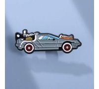 Shein 1 pieza Insignia de solapa de metal con diseño de coche de carreras de dibujos animados, accesorio y emblema divertido y personalizado, broche de moda