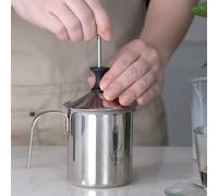 Shein 1 pieza Jarra para espumar leche, espumador de leche manual de acero inoxidable para uso doméstico y artículos escolares de vuelta a clases