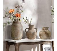 Shein 1 pieza Jarrón de cerámica estilo Wabi-Sabi, adecuado como decoración de mesa, acento hogareño bohemio, jarra de cerámica para sala de estar, comedor,