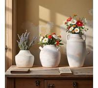 Shein 1 pieza Jarrón de cerámica estilo Wabi Sabi, centros de mesa, decoración de estilo bohemio para el hogar, adecuado para arreglos florales de escritori