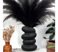 Shein 1 pieza Jarrón en forma de guijarro de plástico irrompible con apariencia de cerámica, decoración del hogar de arte moderno, recipiente escultórico co