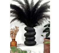 Shein 1 pieza Jarrón en forma de guijarro de plástico irrompible con apariencia de cerámica, decoración del hogar de arte moderno, recipiente escultórico co