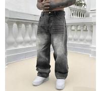 Shein 1 pieza Jeans de mezclilla para hombre de pierna recta suelta y lavado vintage, de primavera a verano