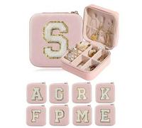 Shein 1 pieza Joyero de PU con Letra personalizable, Caja de almacenamiento de maquillaje de gran capacidad, Estuche cosmético multifuncional, Caja de almac