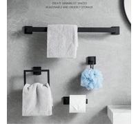 Shein 1 pieza Juego de accesorios de baño de acero inoxidable de alta resistencia: barra toallera, anillo para toalla, portarrollos de papel higiénico y gan