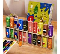 Shein 1 pieza Juego de adivinanza de memoria con botella, juego de emparejamiento de bebidas, juego interactivo de mesa multijugador, juego de adivinanza de