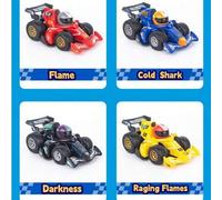 Shein 1 PIEZA Juego de coches de carreras de Fórmula 1 con licencia oficial Hot Wheels - 4 estilos: Flaming Shark, Darkness, Raging, con pegatinas reutiliza