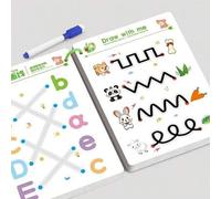 Shein 1 pieza Juego de entrenamiento para el desarrollo cerebral de 32 páginas, libro de trabajo de lectura y escritura - Control del bolígrafo y libro de e