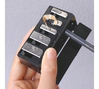 Shein 1 pieza Juego de herramientas de maquillaje de lápiz delineador de ojos y cejas de 5 agujeros de alta gama en negro con sacapuntas, rizador multifunci