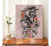 Shein 1 pieza Juego de pintura de diamantes de arte de niña princesa bonita, nuevos juegos de manualidades de bordado de diamantes 5D de Bella y la Bestia,