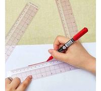 Shein 1 pieza Juego de reglas de costura profesionales - Escuadra en L, Curva francesa y regla de 90 grados para hacer patrones de prendas y diseño de vesti