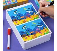 Shein 1 pieza Juego de Tarjetas de Entrenamiento de Percepción Visual para Niños - Juego de Encontrar las Diferencias con 4 Niveles de Dificultad para edade