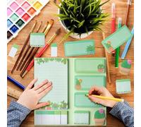 Shein 1 pieza Juego de tarjetas de nota "Crecemos cuando las cosas son difíciles", 550 piezas, tarjetas de nota con forma de cactus autoadhesivas y lindas c
