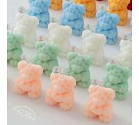 Shein 1 pieza Juego de vela perfumada con forma de oso de peluche, diseño en forma de corazón, adecuado para confesión, cumpleaños, decoración del hogar, fi