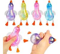 Shein 1 pieza Juguete antiestrés suave con purpurina y cristal en forma de ganso/pato/pingüino/animal, de rebote lento y pegajoso, juguete portátil para ali