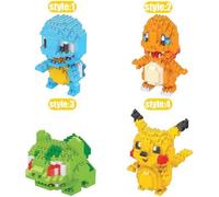 Shein 1 pieza Juguete de bloques de construcción micro DIY de Pokemon, para ensamblar a Pikachu, Meowth, Ash Ketchum, regalo perfecto para amigos, decoracio