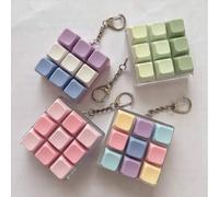 Shein 1 pieza Juguete de botón de alivio de presión de cubo de 1/4/9 teclas, accesorio de decoración de bolso colgante de teclado creativo, regalo para amig