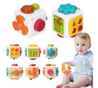Shein 1 pieza Juguete de cubo de madera multifuncional para educación temprana Montessori para bebés, 6 métodos de juego novedosos, desarrollo cognitivo del