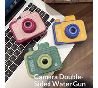 Shein 1 pieza Juguete de pistola de agua con forma de cámara linda de doble cara para adolescentes, mini pistola de agua portátil de mano, juguete de dispar