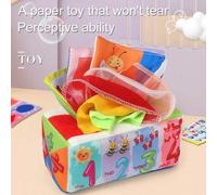 Shein 1 pieza Juguete educativo para bebés Caja de pañuelos con sonido, tela suave. Juguete sensorial de aprendizaje preescolar para niños, artículos esenci