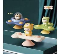 Shein 1 pieza Juguete giratorio con ventosa de dibujos animados, juguete calmante para bebés, juguete de baño para bebés, juego de mesa divertido para educa