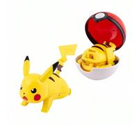 Shein 1 pieza Juguete Pokémon Pikachu que se puede deformar en una Poké Ball, muñeco figura de personaje de anime, colección de juguetes, regalo