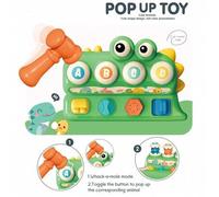 Shein 1 pieza Juguete Pop-Up de Dinosaurio de Dibujos Animados, Adecuado para Bebés de 18 Meses+, Modo Whack-A-Mole, Juguete Educativo de Letras, Colores y