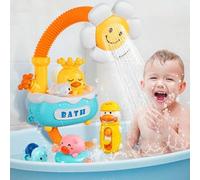 Shein 1 pieza Juguete rociador para ducha de bebé, Cabezal de ducha de girasol para niños, Juguete de baño, Pato electrónico que rocía agua, Regalo para rec