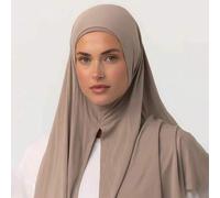 Shein 1 pieza Khimar de una sola capa para mujeres musulmanas - Velo modesto con cobertura para el cuello, sin necesidad de alfileres, de tela de jersey elá