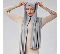 Shein 1 pieza Khimar de una sola capa para mujeres musulmanas - Velo modesto con cobertura para el cuello, sin necesidad de alfileres, de tela de jersey elá