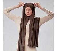 Shein 1 pieza Khimar de una sola capa para mujeres musulmanas - Velo modesto con cobertura para el cuello, sin necesidad de alfileres, de tela de jersey elá