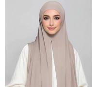 Shein 1 pieza Khimar de una sola pieza para mujer - Velo modesto con cierre deslizante, hiyab de jersey sin alfileres con cobertura para el cuello, tela elá