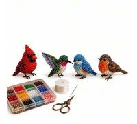 Shein 1 pieza Kit de bordado con cuentas, Juego de manualidades con cuentas de animales, Kit de mosaico de arte con cuentas hecho a mano, Incluye patrones d